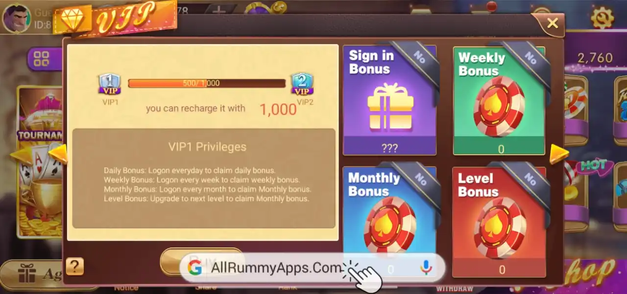 Moment Rummy VIP Features