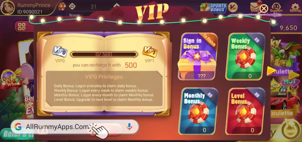Prince Rummy VIP Features